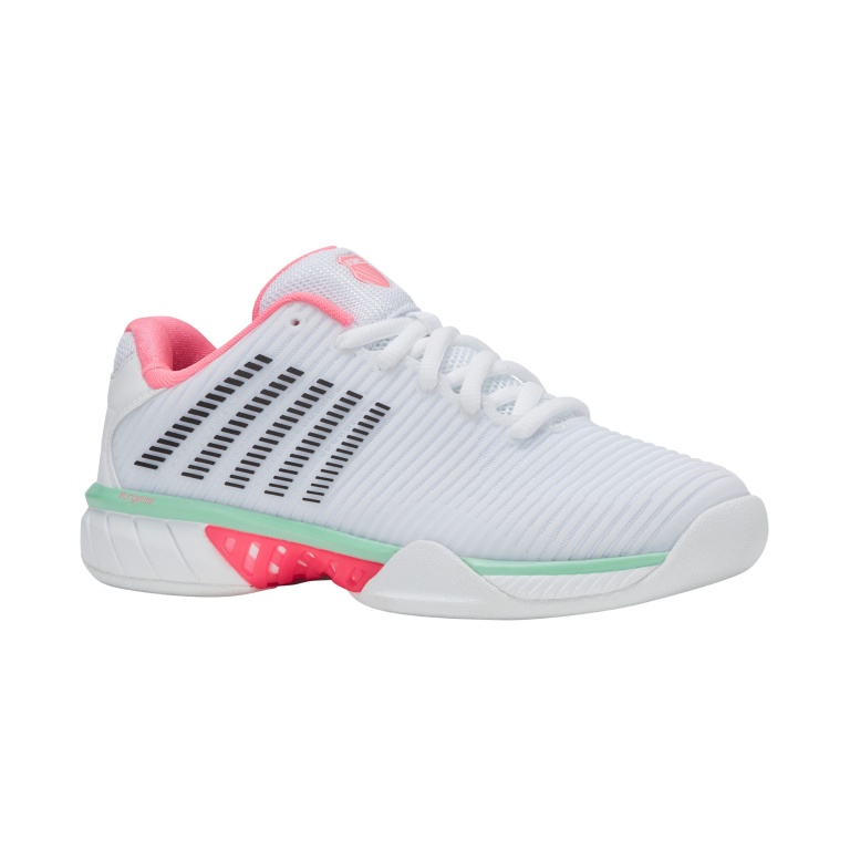 KSwiss Tennisschuhe Hypercourt Express 2 Indoor/Carpet/Teppich 2025 weiss/pink/schwarz Damen